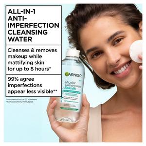 Garnier 400ml Oily to Blemish Prone Skin Anti Imperfection Micellar Salicylic Cleansing Water - gallery image 2