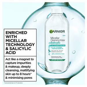Garnier 400ml Oily to Blemish Prone Skin Anti Imperfection Micellar Salicylic Cleansing Water - gallery image 3