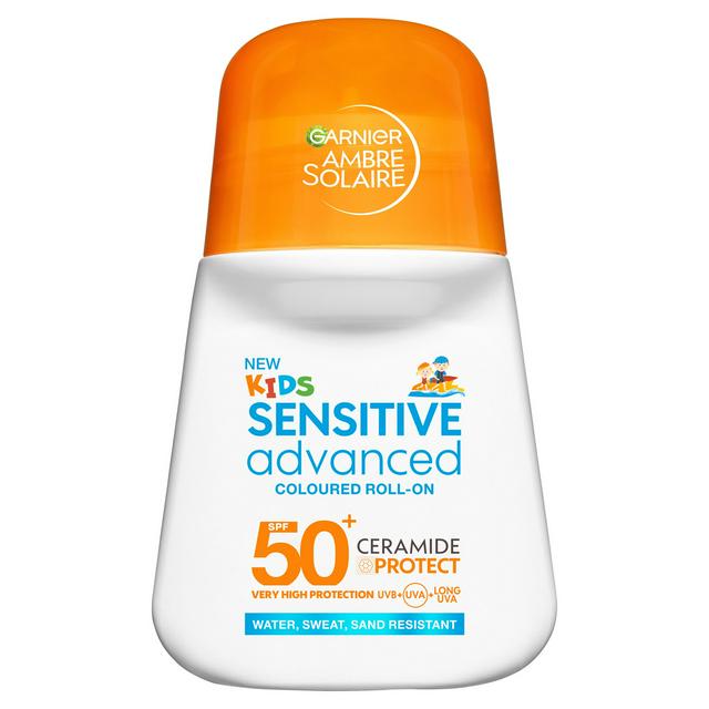 Garnier Ambre Solaire Sensitive Advanced kids SPF50 Coloured Sun Cream Roll-on 50ml