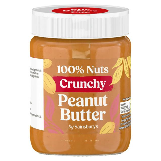 Sainsbury's 340g 100% Crunchy Peanut Butter - gallery image 1