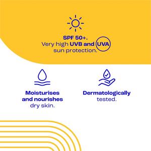 E45 180ml Sun Care SPF 50+ UVB + UVA Sensitive Lotion - gallery image 6