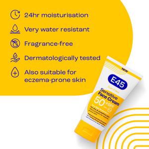 E45 50ml Sun Care 50+ SPF Sensitive Face Cream - gallery image 2