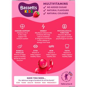 Bassetts 60 x Raspberry Flavour 7 to 11 Years Kids Multivitamin Gummies - gallery image 4