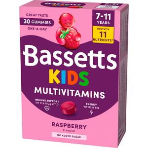 Bassetts 30 x Raspberry Flavour 7 to 11 Years Kids Multivitamin Gummies - gallery image 4