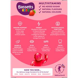 Bassetts 60 x Strawberry Flavour 3 to 6 Years Kids Multivitamin Gummies - gallery image 3