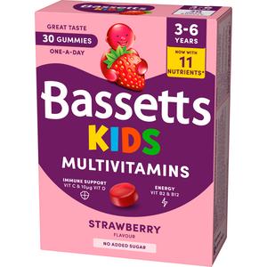 Bassetts 30 x Strawberry Flavour 3 to 6 Years One a Day Kids Multivitamin Gummies - gallery image 3