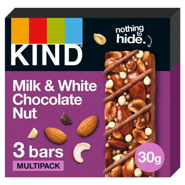 Kind 3 x 30g Milk & White Chocolate Nut Multipack Cereal Bars - gallery image 1