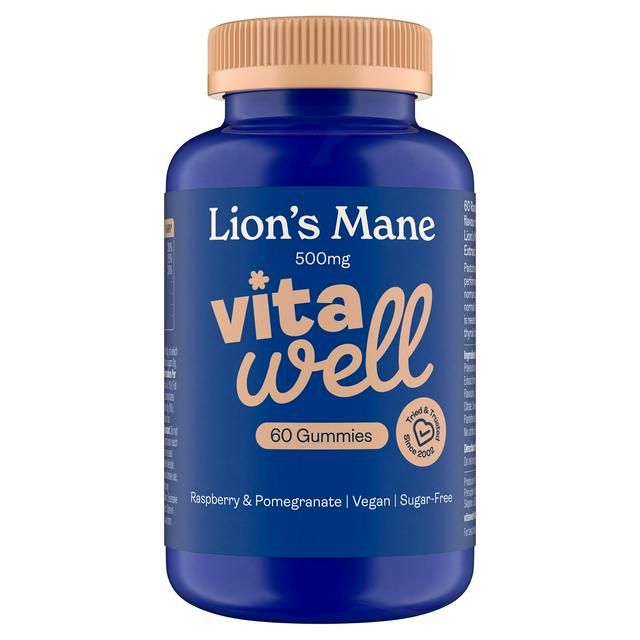 Vitawell 60 x Lion's Mane Raspberry & Pomegranate Gummies - gallery image 1