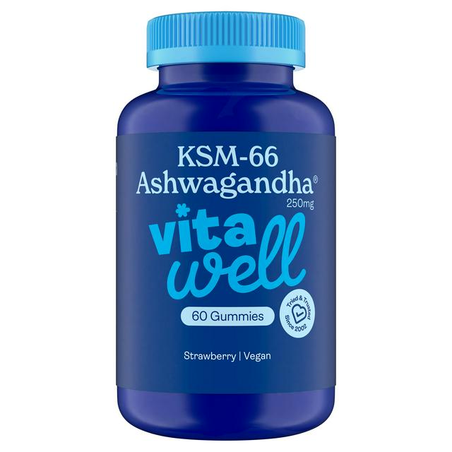 Vitawell 60 x 250mg KSM 66 Ashwagandha Strawberry Gummies - gallery image 1
