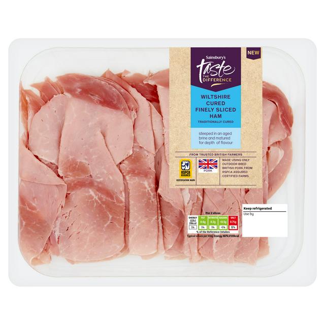 Taste the Difference Sainsbury's 225g Wiltshire Cured Finely Sliced Ham, Taste the Difference