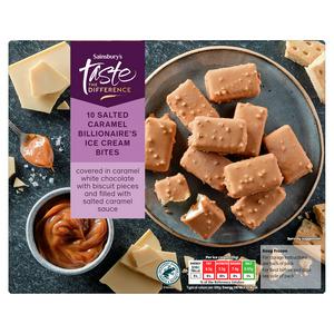 Sainsbury's 10 x 28ml Salted Caramel Billionaire's Ice Cream Bites, Taste the Difference