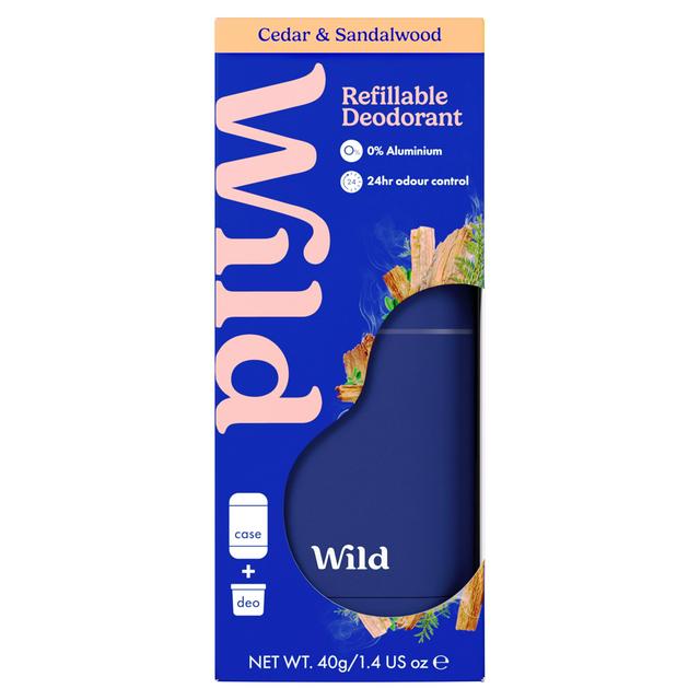 Wild 40g Cedar & Sandalwood Refillable Natural Stick Deodorant - gallery image 1