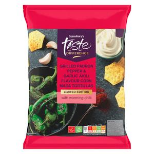 Sainsbury's Taste The Difference Limited Edition Grilled Pepper & Garlic Flavour Masa Tortillas 150g