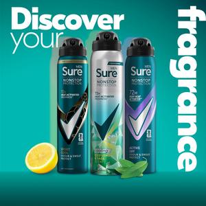 Sure Men 250ml Nonstop Protection Iced Lemon & Sage Antiperspirant Aerosol Deodorant Spray - gallery image 5