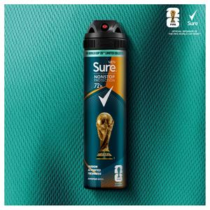 Sure Men 250ml Nonstop Protection Cobalt Dry Antiperspirant Aerosol Deodorant Spray, FIFA Limited Collection - gallery image 2