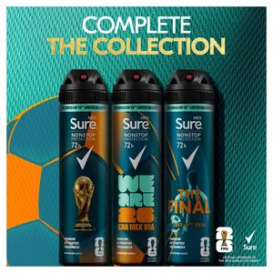 Sure Men 250ml Nonstop Protection Cobalt Dry Antiperspirant Aerosol Deodorant Spray, FIFA Limited Collection - gallery image 3