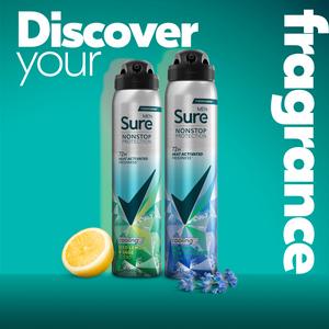 Sure Men 250ml Nonstop Protection Menthol & Blue Lavender Antiperspirant Aerosol Deodorant Spray - gallery image 5