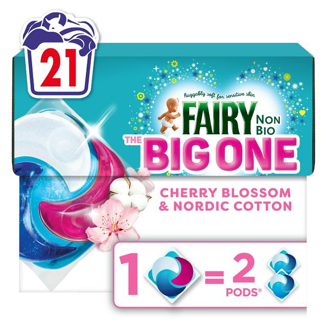 Fairy 21 Washes Non Bio the Big One Cherry Blossom & Nordic Cotton
