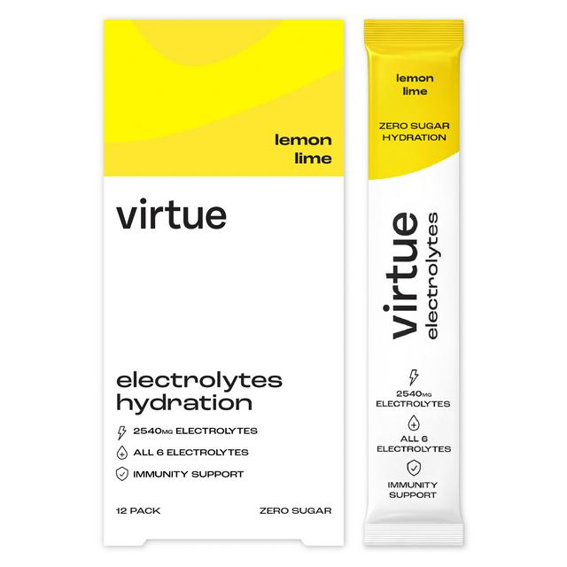 Virtue 12 x 5g Lemon Lime Electrolytes Hydration Sachets