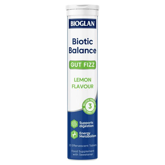 BIOGLAN Biotic Balance 20 x Lemon Flavour Gut Fizz Effervescent Tablets