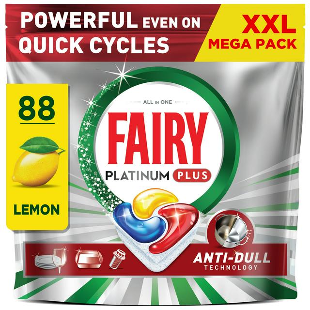 Fairy 88 Platinum Plus Lemon Dishwasher Tablets - gallery image 1