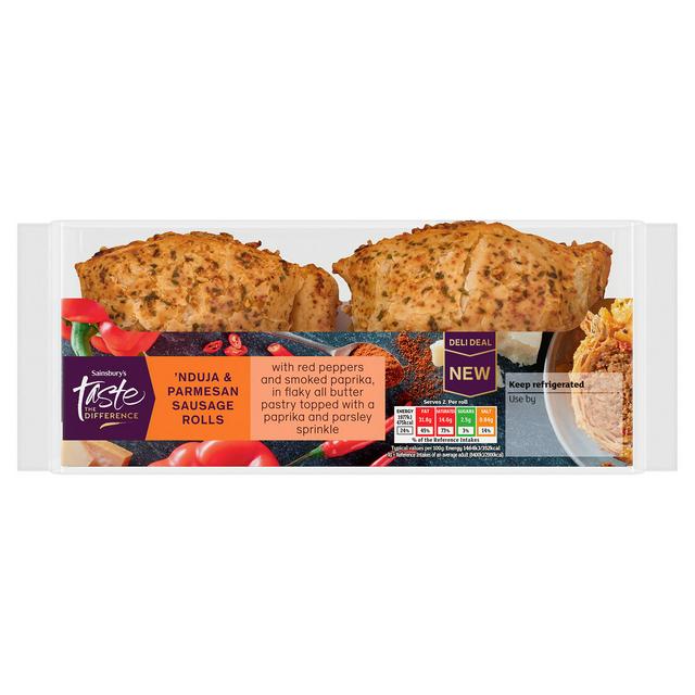 Taste the Difference Sainsbury's 270g 'Nduja & Parmesan Sausage Rolls, Taste the Difference