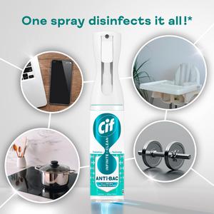 Cif 280ml Infinite Clean Lemon & Aloe Vera Antibacterial Cleaner Spray - gallery image 3
