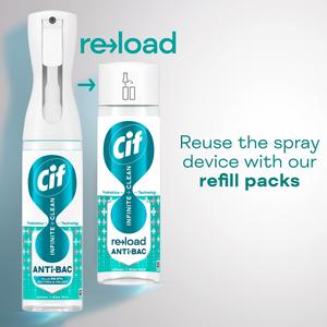 Cif 280ml Infinite Clean Antibacterial Cleaner Refill Lemon & Aloe Vera - gallery image 2