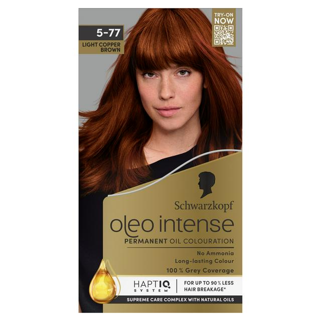 Schwarzkopf Oleo Intense Oil Colouration 5-77 Light Copper Brown Permanent Hair Dye - gallery image 1