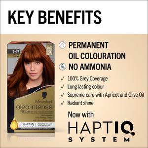 Schwarzkopf Oleo Intense Oil Colouration 5-77 Light Copper Brown Permanent Hair Dye - gallery image 3