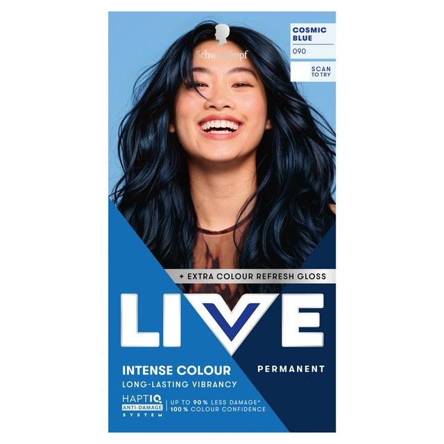 Schwarzkopf 090 Cosmic Blue Live Intense Colour Permanent Hair Dye - gallery image 1