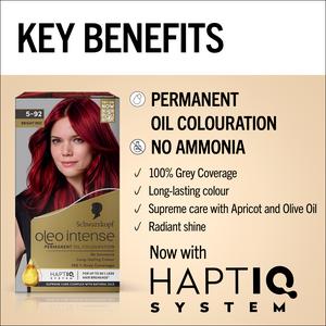 Schwarzkopf Oleo Intense Oil Colouration 5-92 Bright Red Permanent Hair Dye - gallery image 2