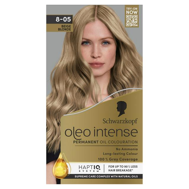 Schwarzkopf Oleo Intense Oil Colouration 8-05 Beige Blonde Permanent Hair Dye - gallery image 1