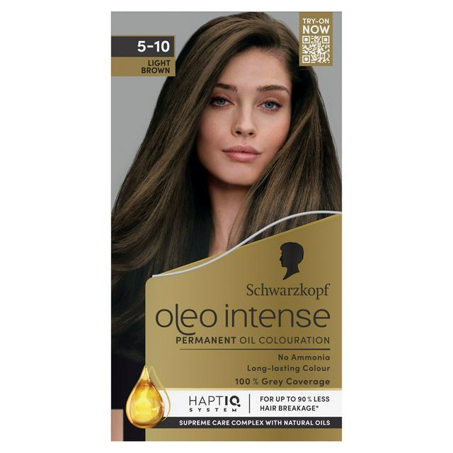 Schwarzkopf Oleo Intense Oil Colouration 5-10 Light Brown Permanent Hair Dye - gallery image 1
