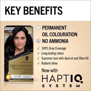 Schwarzkopf Oleo Intense Oil Colouration 1-10 Black Permanent Hair Dye - gallery image 3