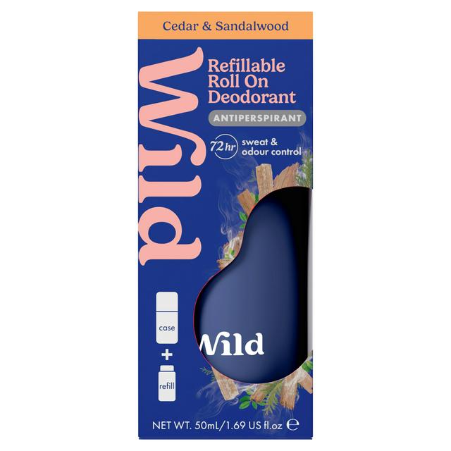 Wild 50ml Cedar & Sandalwood Antiperspirant Refillable Roll On Deodorant - gallery image 1