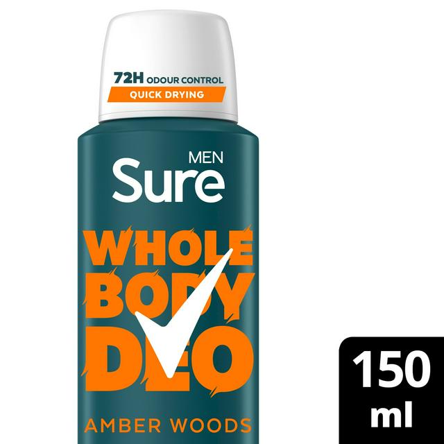 Sure Men 150ml Amber Woods Whole Body Deodorant Spray - gallery image 1