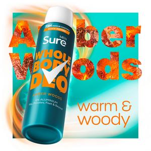 Sure Men 150ml Amber Woods Whole Body Deodorant Spray - gallery image 2