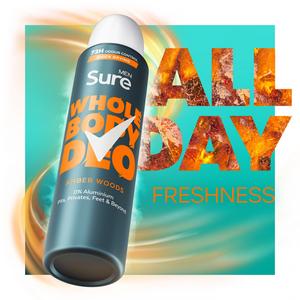 Sure Men 150ml Amber Woods Whole Body Deodorant Spray - gallery image 4