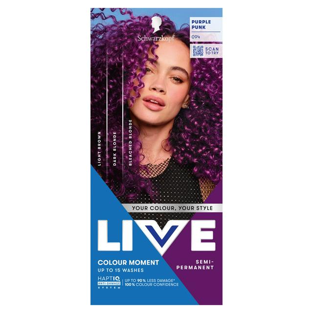 Schwarzkopf 094 Purple Punk Live Colour Moment Semi Permanent Hair Dye - gallery image 1
