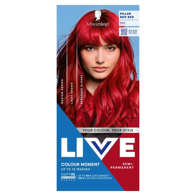 Schwarzkopf 092 Pillar Box Red Live Colour Moment Semi Permanent Hair Dye - gallery image 1