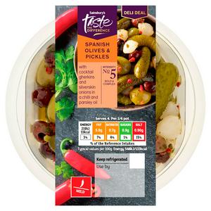 Sainsbury's 160g Spanish Olives & Pickles, Taste the Difference
