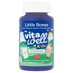Vitawell 60 x Strawberry Milkshake 3 + Years Kids Little Bones Gummies