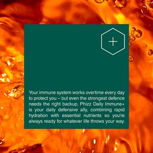 Phizz Daily Immune+ 20 x Orange, Hydration, Immunity, Electrolytes & Vitamins Effervescent Tablets - gallery image 3