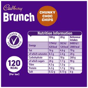 Cadbury Brunch 10 x 28g Oats Chocolate Chip Multipack Cereal Bars - gallery image 4