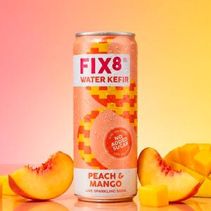 Fix8 Water Kefir Peach & Mango Live Sparkling Soda 4 x 250ml - gallery image 5