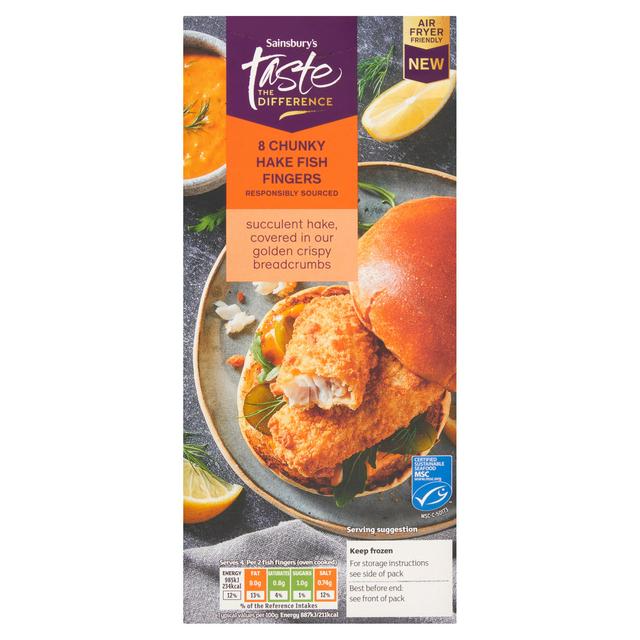 Taste the Difference Sainsbury's 8 x Chunky Hake Fish Fingers, Taste the Difference 480g