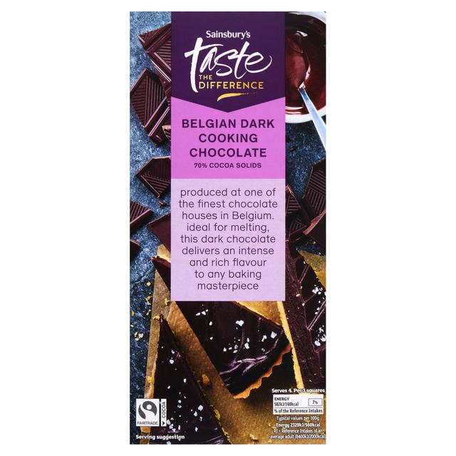 Sainsbury's Dark 70% Cooking Chocolate, Taste the Difference - gallery image 1