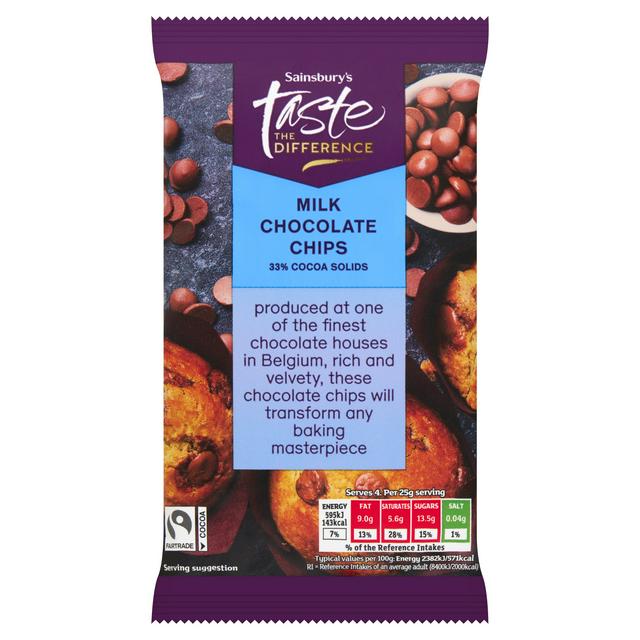 Sainsbury's 100g Milk Chocolate Chips - gallery image 1