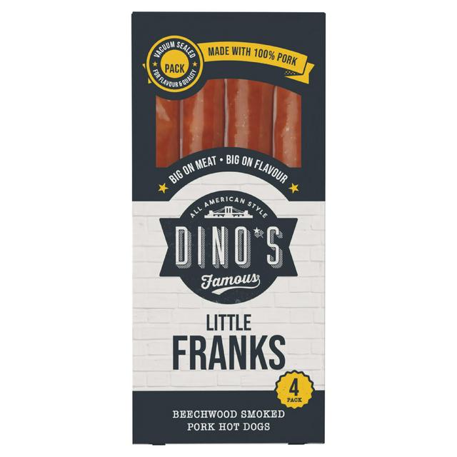 Dino's Famous 4 x 40g Little Franks Beechwood Smoked Pork Hot Dogs - gallery image 1